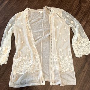 Lace cream colored kimono